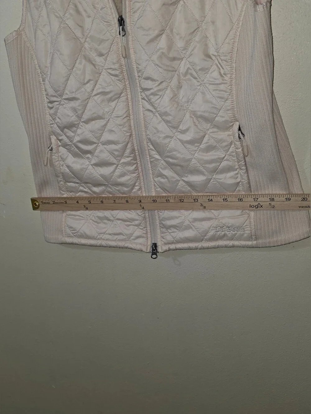 L.L. Bean Women's Quilted Sleeveless Vest in Cream - Picture 9 of 11